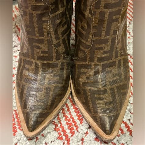 fendi cutwalk boots|Fendi Cutwalk Zucca FF Logo Western Boots .